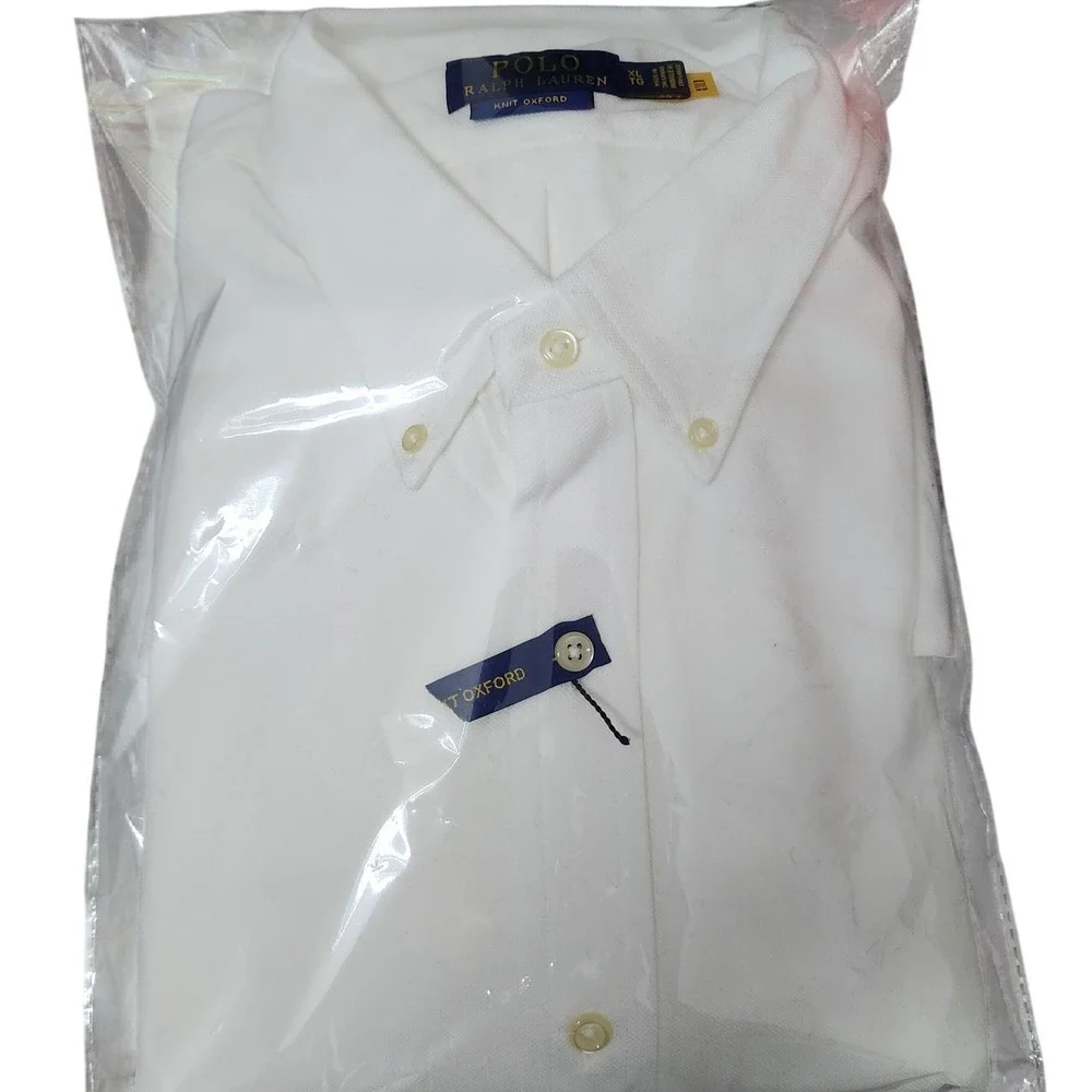 Polo‎ Ralph Lauren Men's Knit Oxford Shirt White Long Sleeve Size XXL NWT